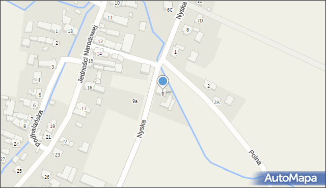 Prusinowice, Nyska, 9, mapa Prusinowice