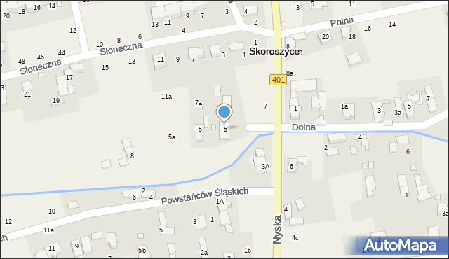Skoroszyce, Nyska, 5, mapa Skoroszyce