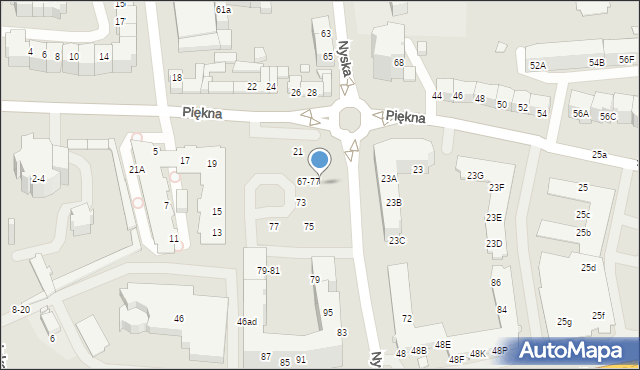 Wrocław, Nyska, 69a, mapa Wrocławia