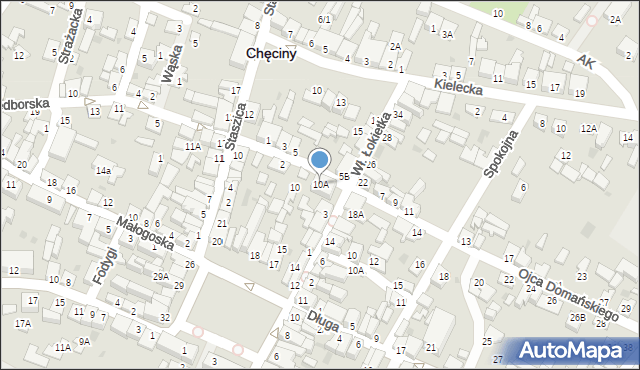 Chęciny, o. Czesława Domańskiego, 10A, mapa Chęciny