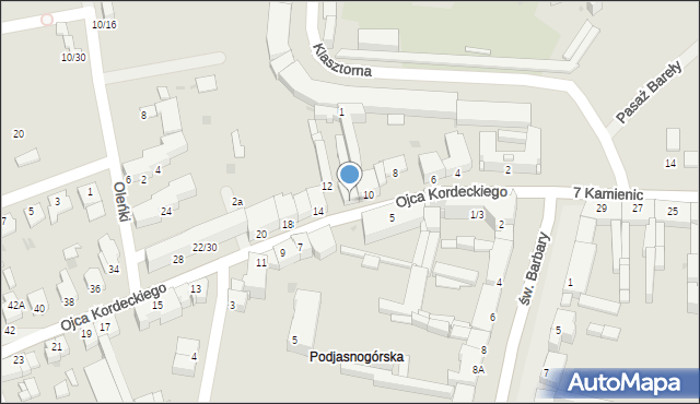 Częstochowa, o. Augustyna Kordeckiego, 12A, mapa Częstochowy