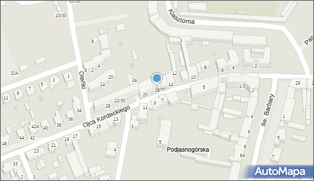 Częstochowa, o. Augustyna Kordeckiego, 18, mapa Częstochowy