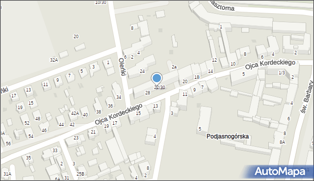 Częstochowa, o. Augustyna Kordeckiego, 26, mapa Częstochowy