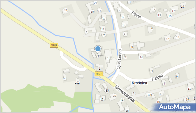 Krośnica, o. Leona, 3, mapa Krośnica