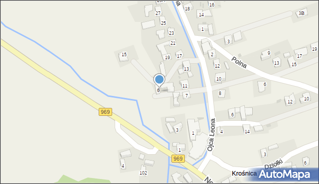 Krośnica, o. Leona, 9, mapa Krośnica