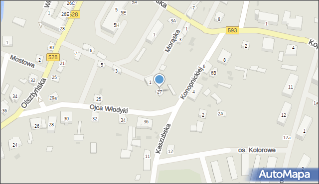 Miłakowo, o. Władysława Włodyki, 27, mapa Miłakowo