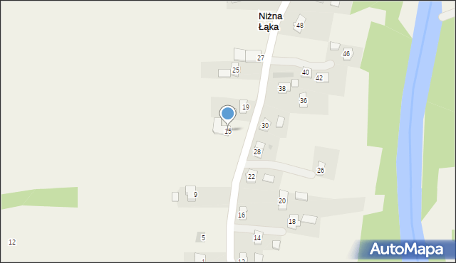 Niżna Łąka, o. Hieronima Longawy, 15, mapa Niżna Łąka