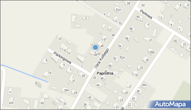 Paprotnia, o. Maksymiliana Marii Kolbego, 43, mapa Paprotnia