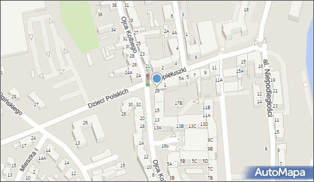 Piła, o. Maksymiliana Marii Kolbego, 19, mapa Piły