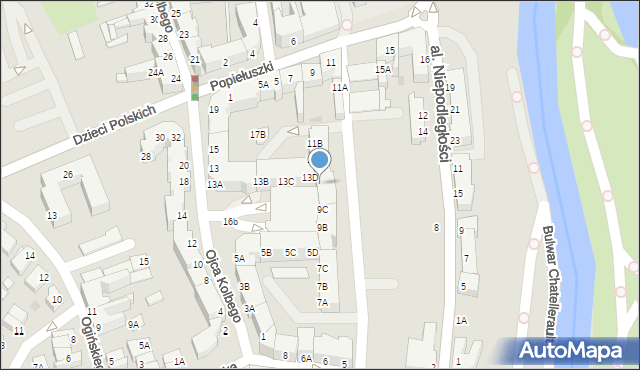 Piła, o. Maksymiliana Marii Kolbego, 9D, mapa Piły