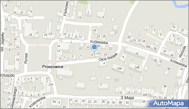 Proszowice, o. Rafała, 15, mapa Proszowice