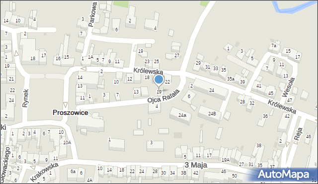 Proszowice, o. Rafała, 19, mapa Proszowice