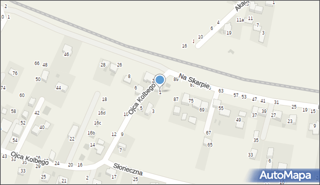 Rudawa, o. Maksymiliana Marii Kolbego, 1, mapa Rudawa