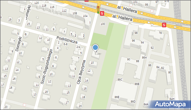 Wrocław, o. Beyzyma, 8, mapa Wrocławia