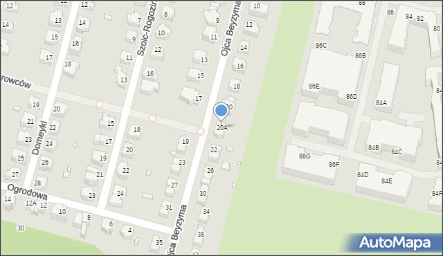 Wrocław, o. Beyzyma, 20A, mapa Wrocławia