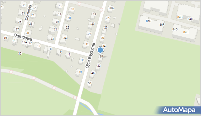 Wrocław, o. Beyzyma, 40, mapa Wrocławia