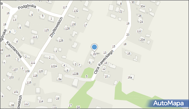 Zbylitowska Góra, o. Franciszka Kaweckiego, 11, mapa Zbylitowska Góra