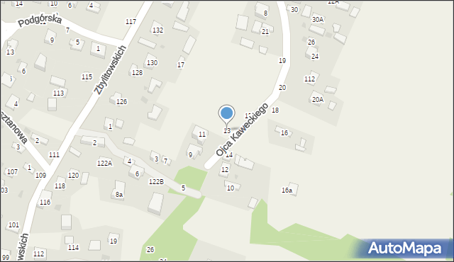 Zbylitowska Góra, o. Franciszka Kaweckiego, 13, mapa Zbylitowska Góra