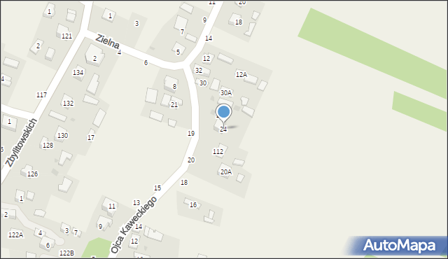Zbylitowska Góra, o. Franciszka Kaweckiego, 24, mapa Zbylitowska Góra
