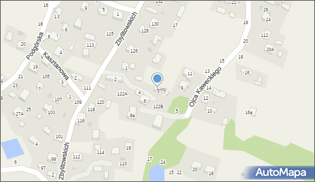 Zbylitowska Góra, o. Franciszka Kaweckiego, 3, mapa Zbylitowska Góra