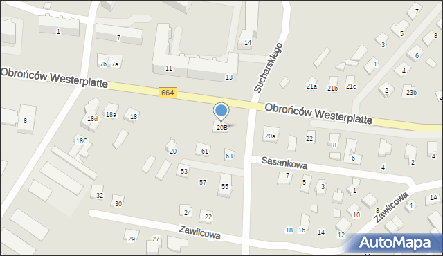 Augustów, Obrońców Westerplatte, 20B, mapa Augustów