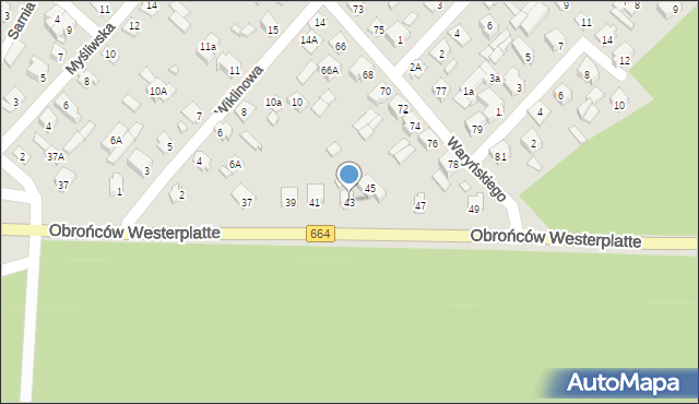 Augustów, Obrońców Westerplatte, 43, mapa Augustów