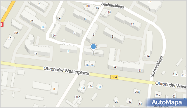 Augustów, Obrońców Westerplatte, 7, mapa Augustów