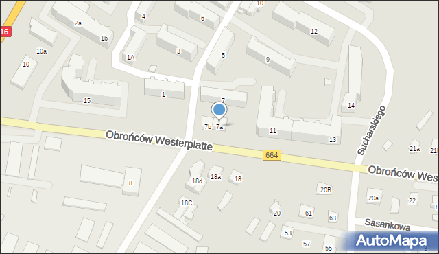 Augustów, Obrońców Westerplatte, 7a, mapa Augustów