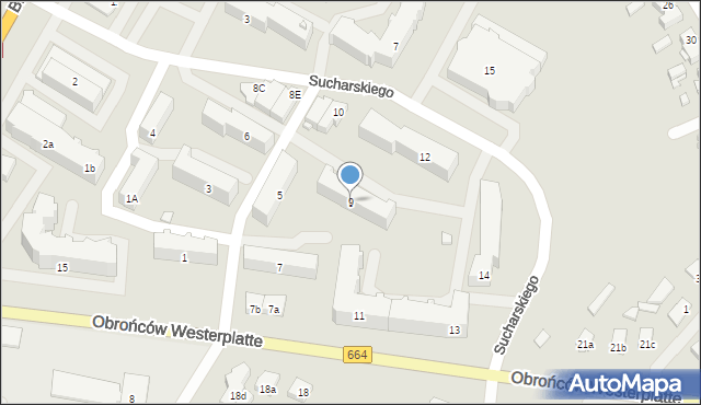 Augustów, Obrońców Westerplatte, 9, mapa Augustów
