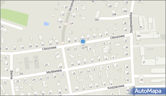 Bielsk Podlaski, Obozowa, 11, mapa Bielsk Podlaski