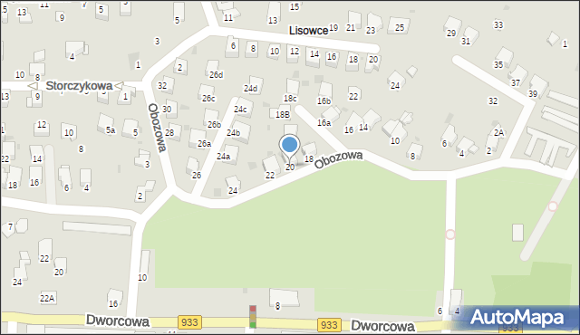 Brzeszcze, Obozowa, 20, mapa Brzeszcze