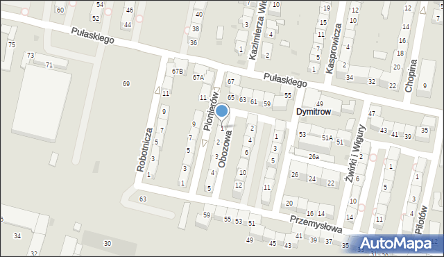 Bytom, Obozowa, 1, mapa Bytomia