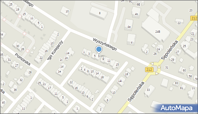 Chojnice, Obrońców Westerplatte, 7, mapa Chojnic