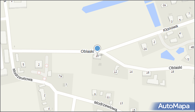 Drogomyśl, Oblaski, 10, mapa Drogomyśl