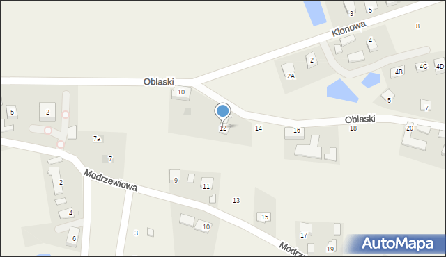 Drogomyśl, Oblaski, 12, mapa Drogomyśl