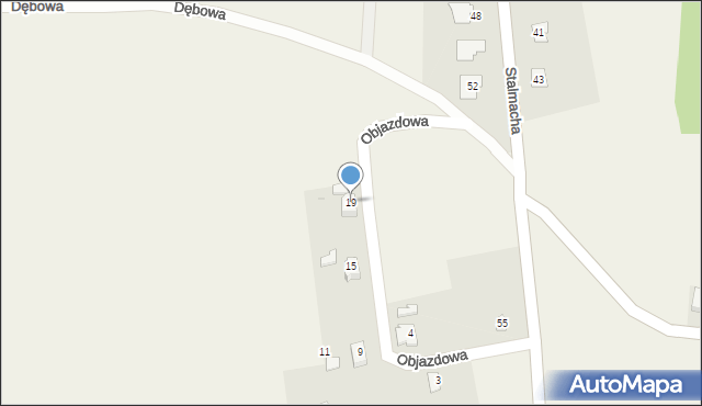 Dzięgielów, Objazdowa, 19, mapa Dzięgielów