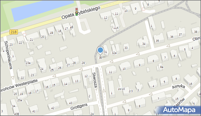 Gdańsk, Obrońców Westerplatte, 30, mapa Gdańska
