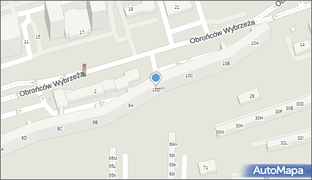 Gdańsk, Obrońców Wybrzeża, 10D, mapa Gdańska