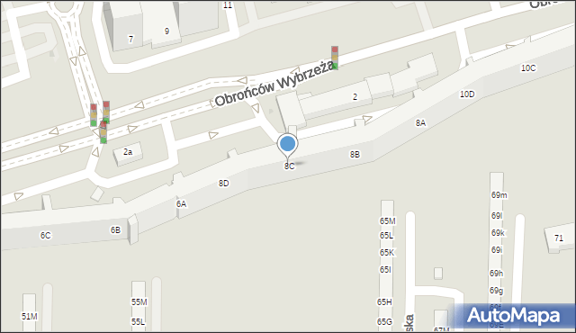 Gdańsk, Obrońców Wybrzeża, 8C, mapa Gdańska