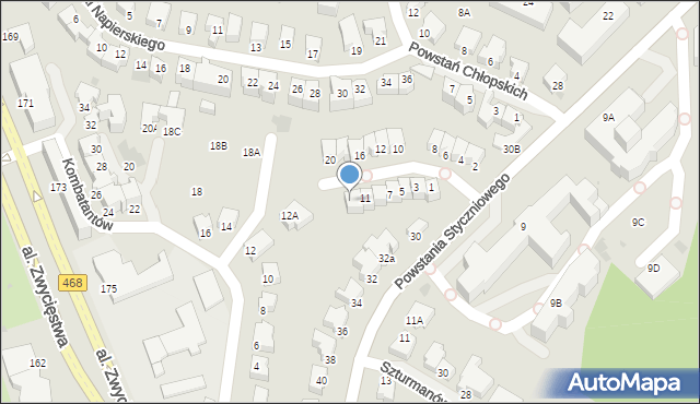 Gdynia, Obrońców Westerplatte, 13, mapa Gdyni