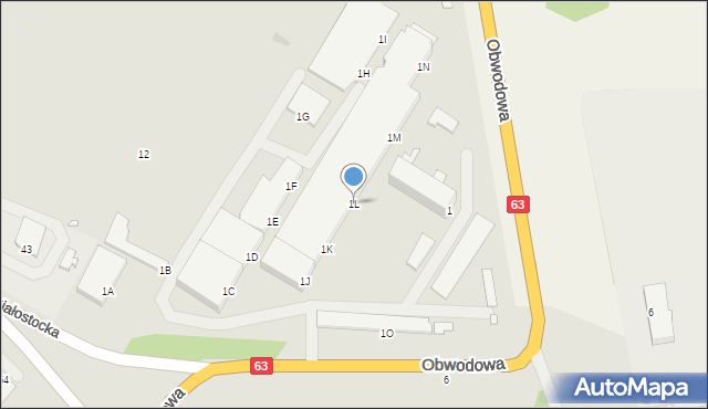 Giżycko, Obwodowa, 1L, mapa Giżycko