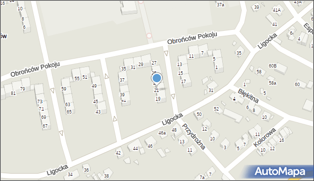 Gliwice, Obrońców Pokoju, 21, mapa Gliwic