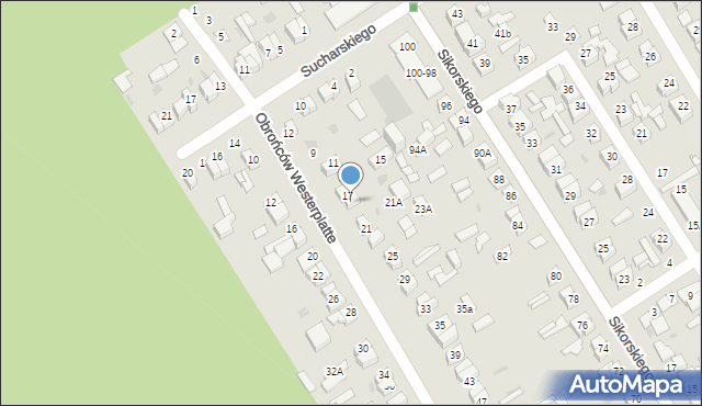 Głowno, Obrońców Westerplatte, 19, mapa Głowno