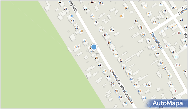 Głowno, Obrońców Westerplatte, 38, mapa Głowno