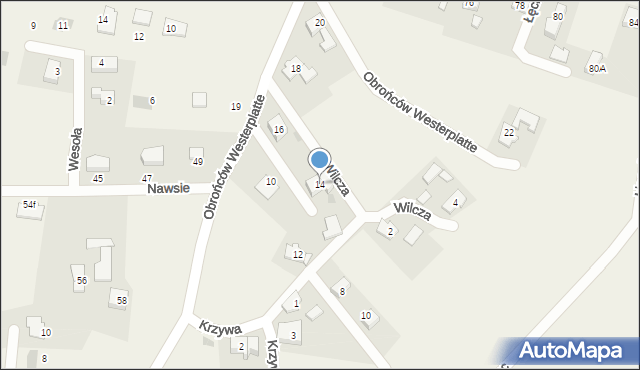 Jawiszowice, Obrońców Westerplatte, 14, mapa Jawiszowice