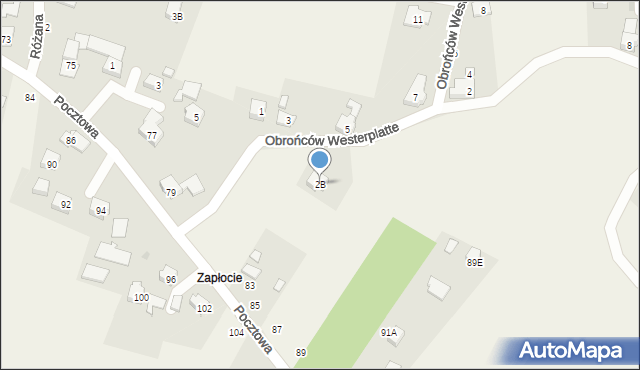 Jawiszowice, Obrońców Westerplatte, 2B, mapa Jawiszowice