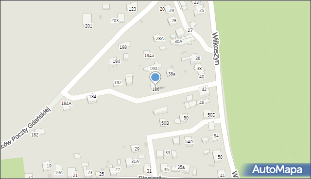 Jaworzno, Obrońców Poczty Gdańskiej, 186, mapa Jaworzno