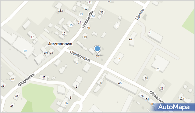 Jerzmanowa, Obiszowska, 26, mapa Jerzmanowa