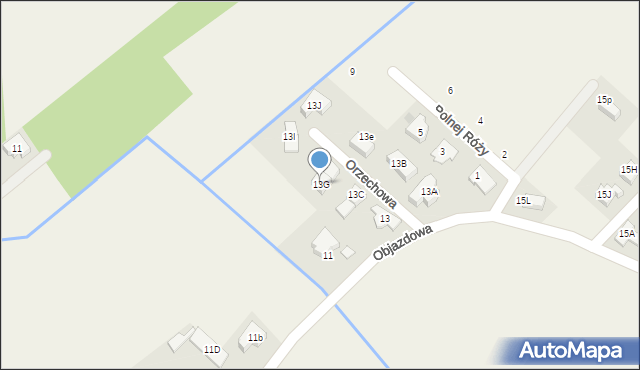 Józefów, Objazdowa, 13G, mapa Józefów