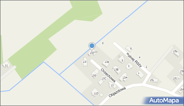 Józefów, Objazdowa, 13J, mapa Józefów